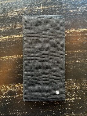 Mont Blanc Black Leather Long Wallet with Silver Logo - Copy